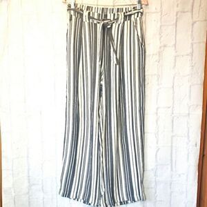 DIVIDED H&M Striped Paperbag Style Pull-on Wide Leg Pants Women's 6